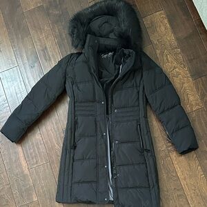 Calvin Klein Black Puffer Jacket with Hood